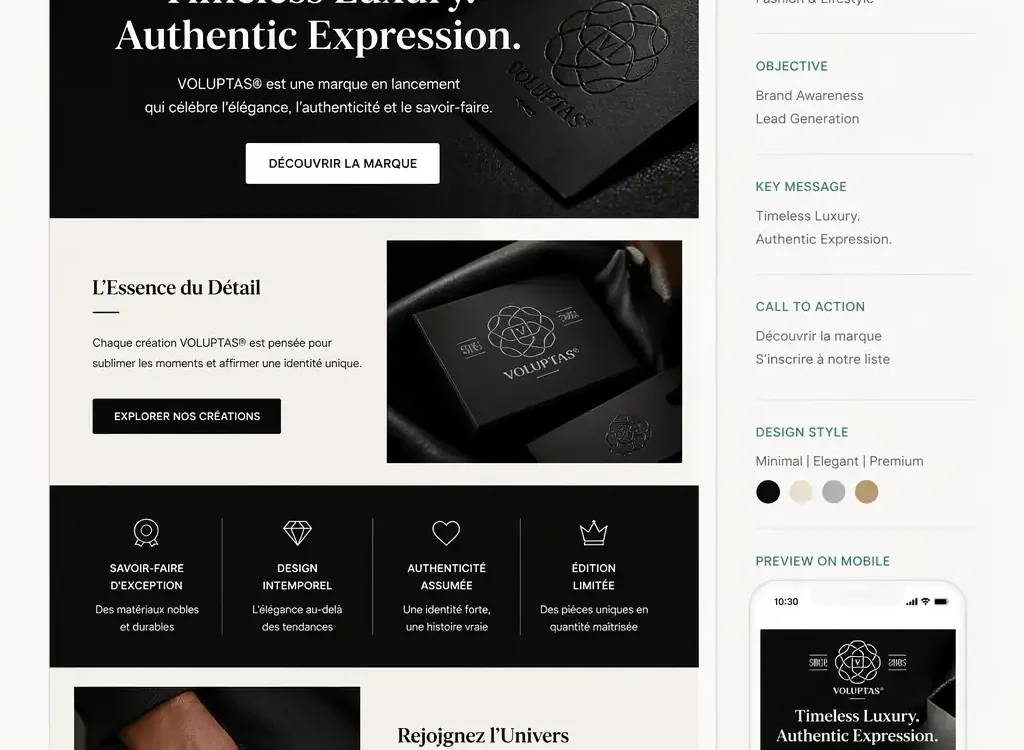 VOLUPTAS Email Marketing & SEM Campaign Mockup