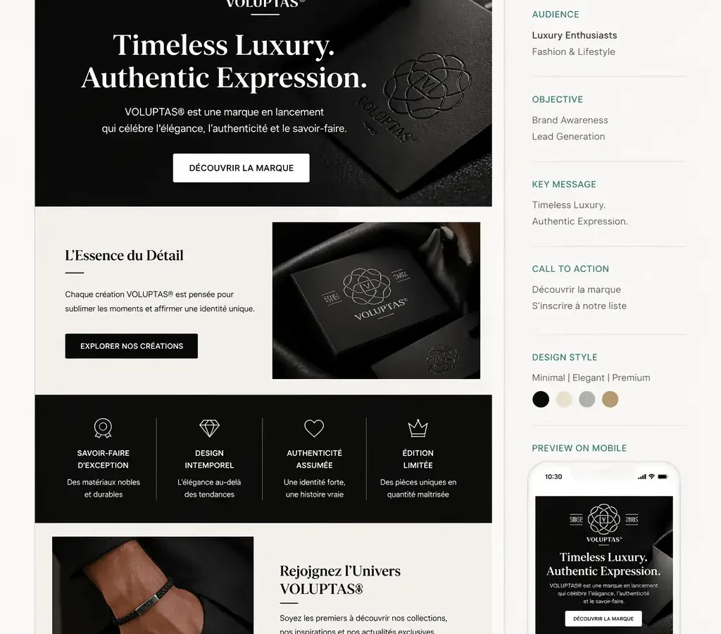 VOLUPTAS Email Marketing & SEM Campaign Mockup