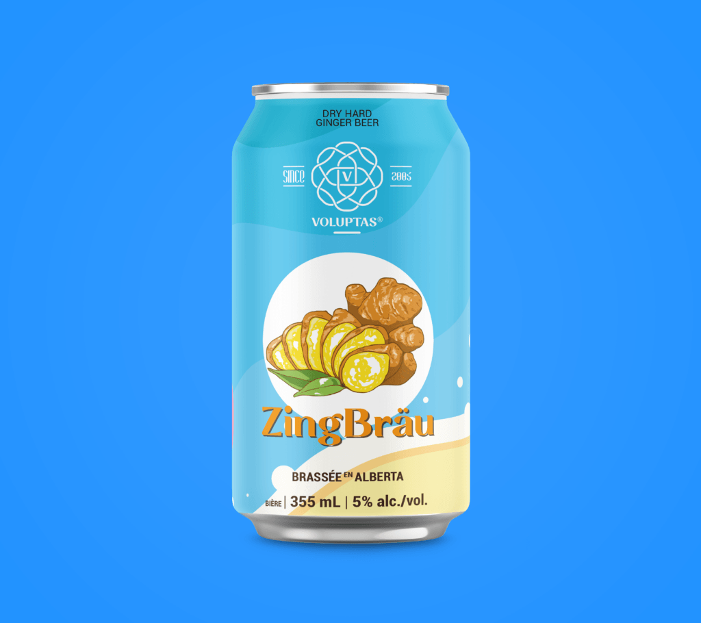 Beer can packaging design for premium ginger beer brand